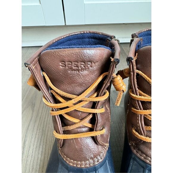 Sperry Top-Sider Girls Style STS91175 Duck Boots Saltwater - Brown Size US 4M - Picture 4 of 13